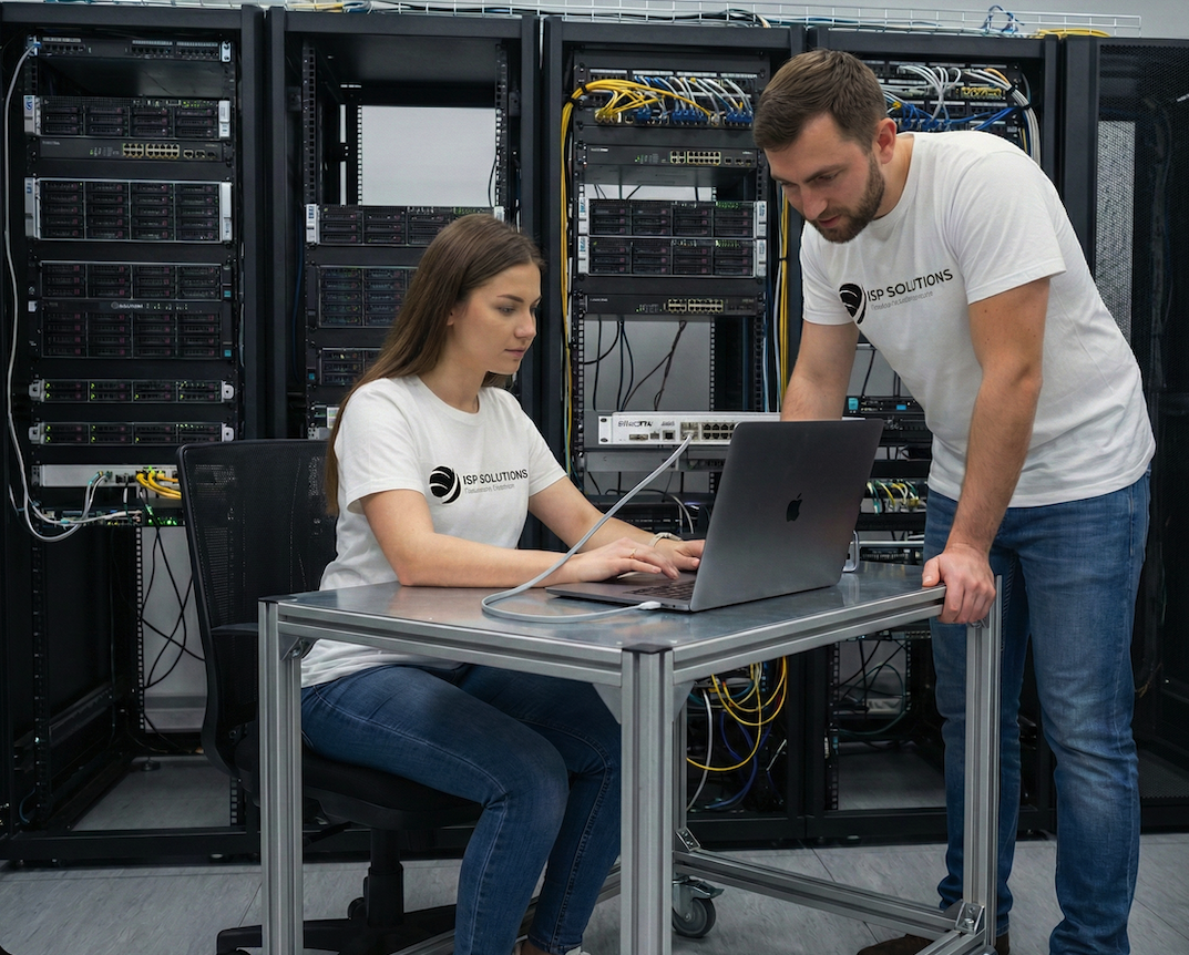 Ingenieros de red trabajando